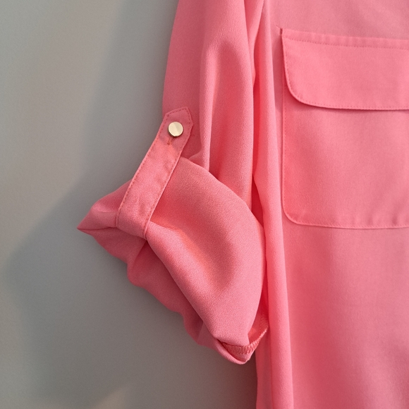 Premise Coral Button Down Career Blouse Size M. - Picture 5 of 8